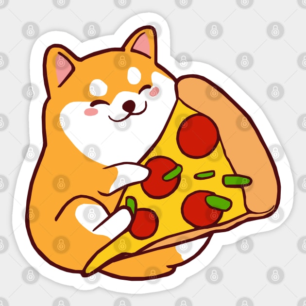 Pepperoni Pizza Shibe Sticker by GAz